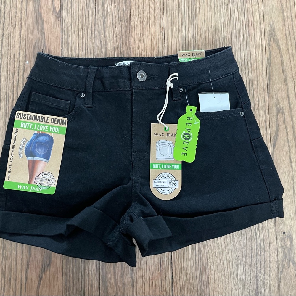 Black Denim Shorts